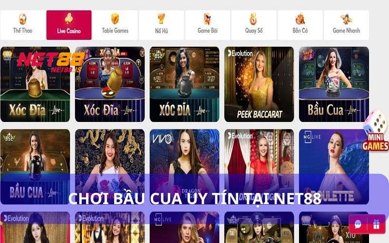 Chơi bầu cua uy tín tại địa chỉ cá cược Net88