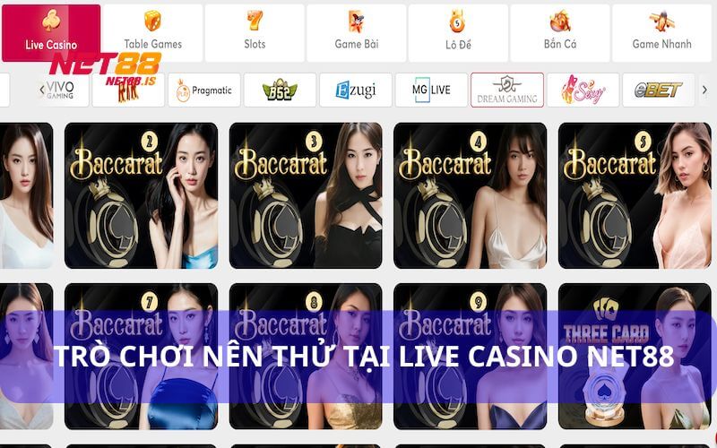 Trò chơi nên thử khi tham gia Live Casino