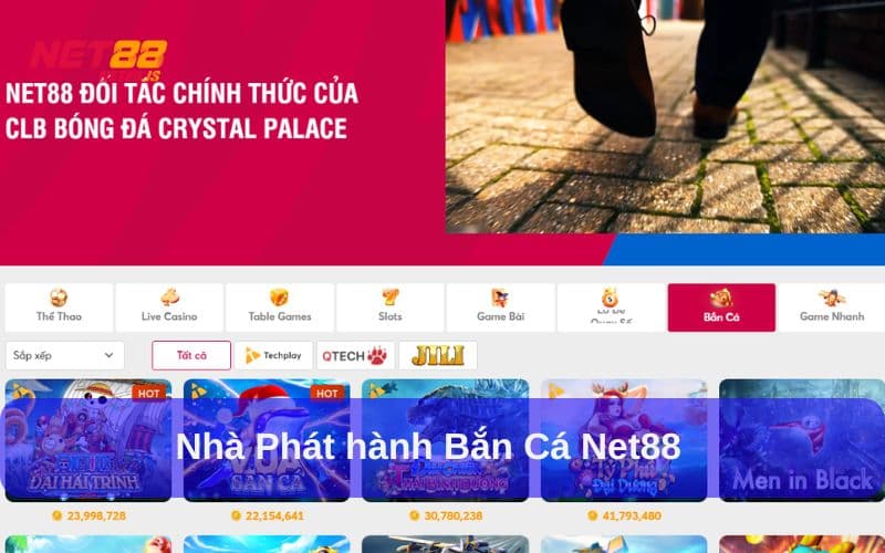 Bắn cá Net88 hợp tác với nhiều nhà phát hành nổi tiếng