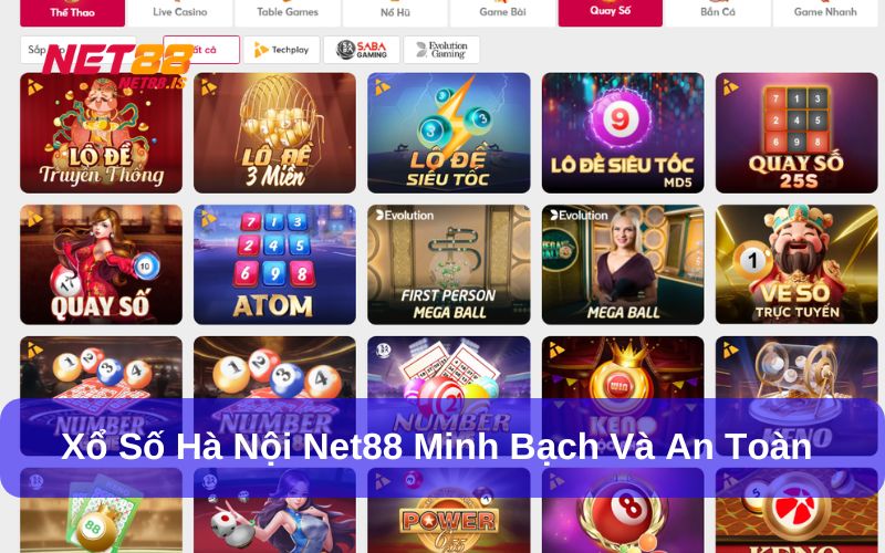 Xổ số Hà Nội Net88 là sân chơi cá cược uy tín